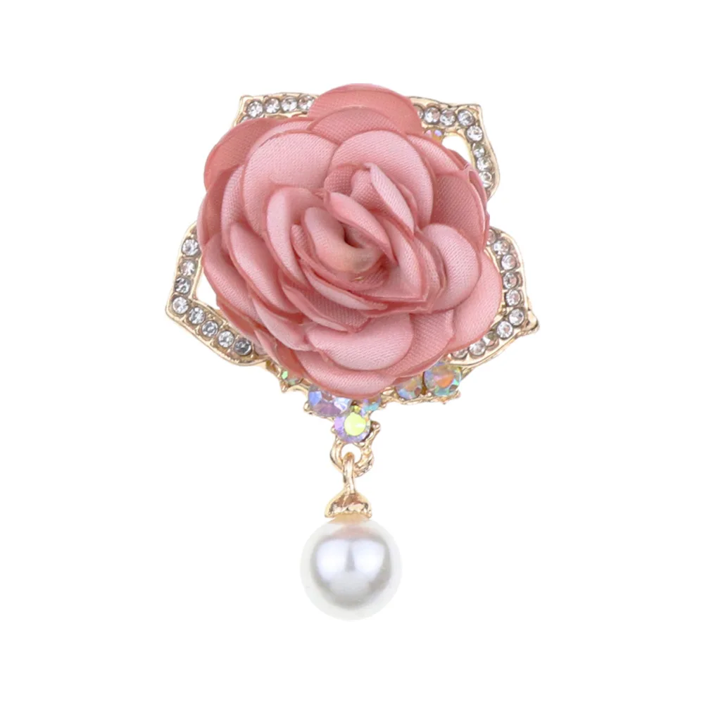 Korean style fabric flower brooch Peony corsage sweater coat pin coat accessories women