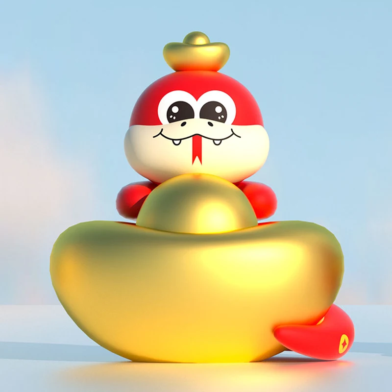 Happy New Year 4m Unique Inflatable Cartoon Mascot for Celebration Custom Inflatable Snake with Gold Ingot