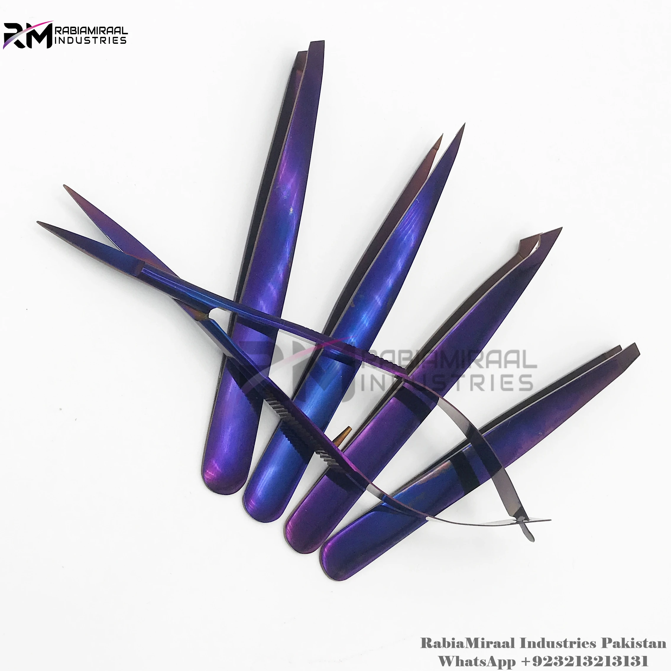 Hot Selling Purple Plasma Eyebrow Tweezers Set Stainless Steel Customized Packaging New Style Lash Tweezer Demanded Style
