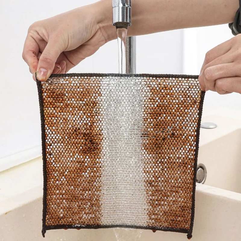 Double-Sided Dish Single Layer Non-Sscratch Multipurpose Cleaning Pads Wire Dishcloth Kitchen Wipes Dishwashing Rag Cloths