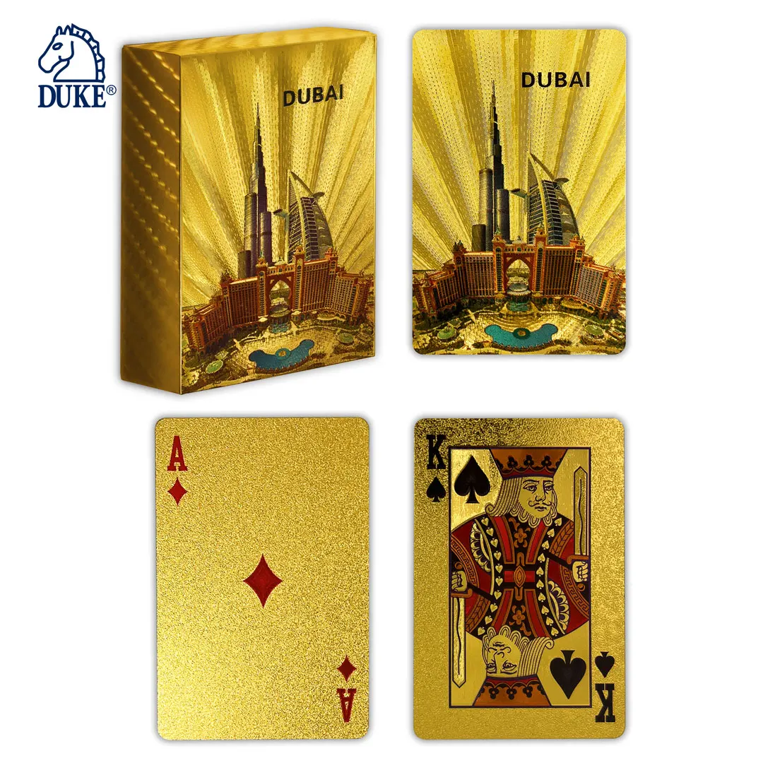 Khalifa Deck of Cards Gold Custom Plastic Playing Cards with Box Duke Special Plastic Poker Cards Normal DKBL018ED