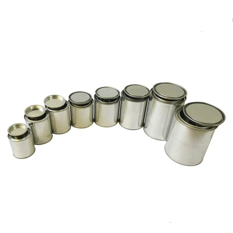 2021 wholesale price 1 litre empty thinner can metal round chemical jar