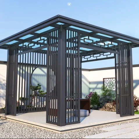 Outdoor pavilion electric gazebo Louvered gazebo Villa Hotel leisure pavilion outdoor pavilion kits