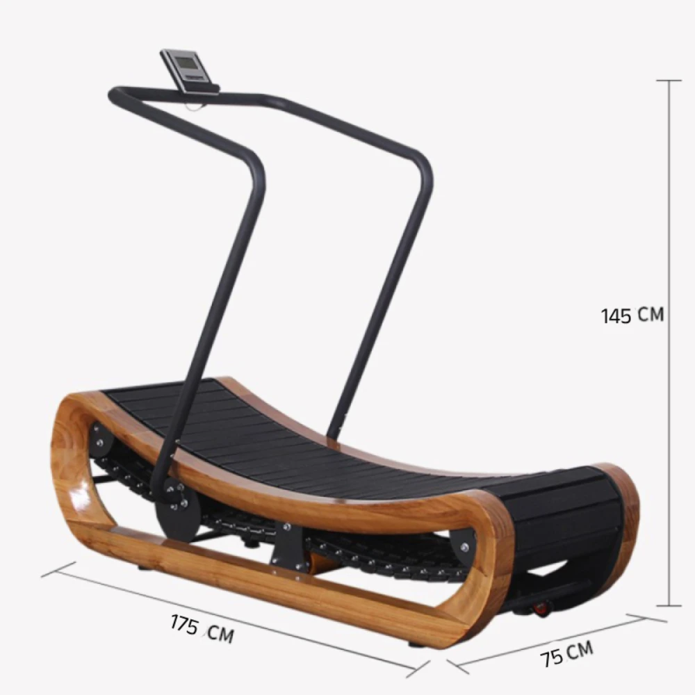 gym commercial air running wooden curved unpowered treadmill
