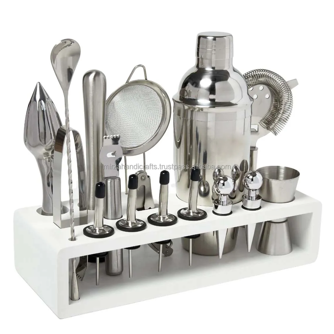 New Design 6 Pieces Professional Barware Combo Cocktail & Mock tail Mixer Bar Set for Gift  750ml Cocktail Shaker Set of 2