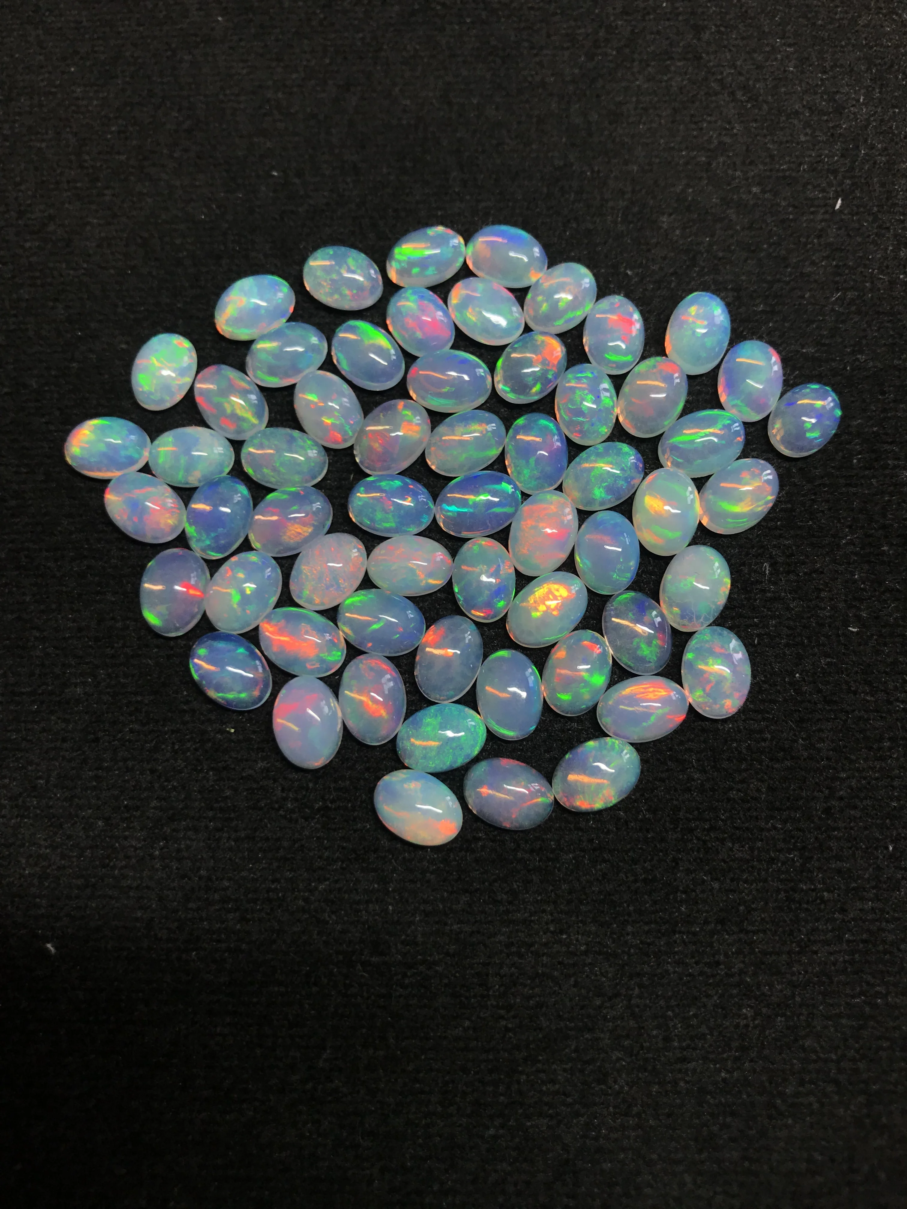4x6mm Natural Fire Ethiopian Opal Loose Oval Cabochon Gemstone Wholesale Price Natural AAA Top Quality Gemstone Low Price Stone