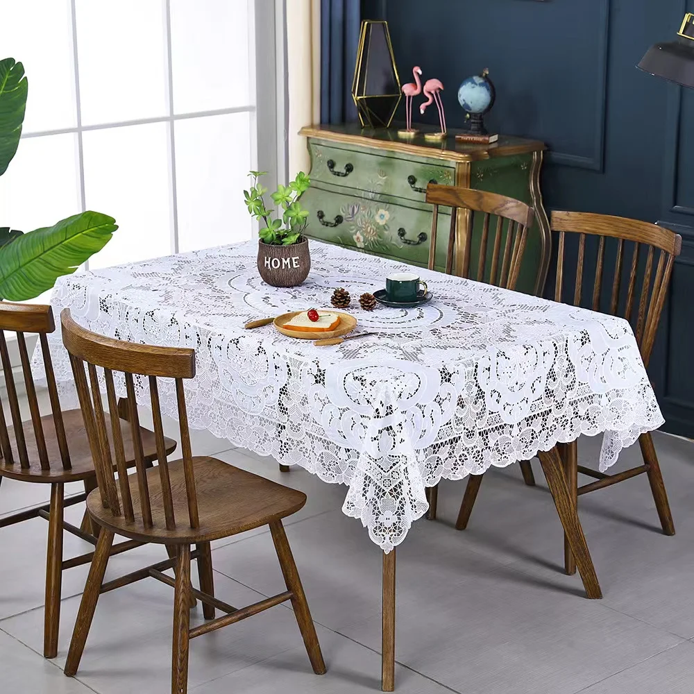 Embroidered tablecloth applique embroidered tablecloth Heavy duty embroidery cotton linen polyester tablecloth for rectangle