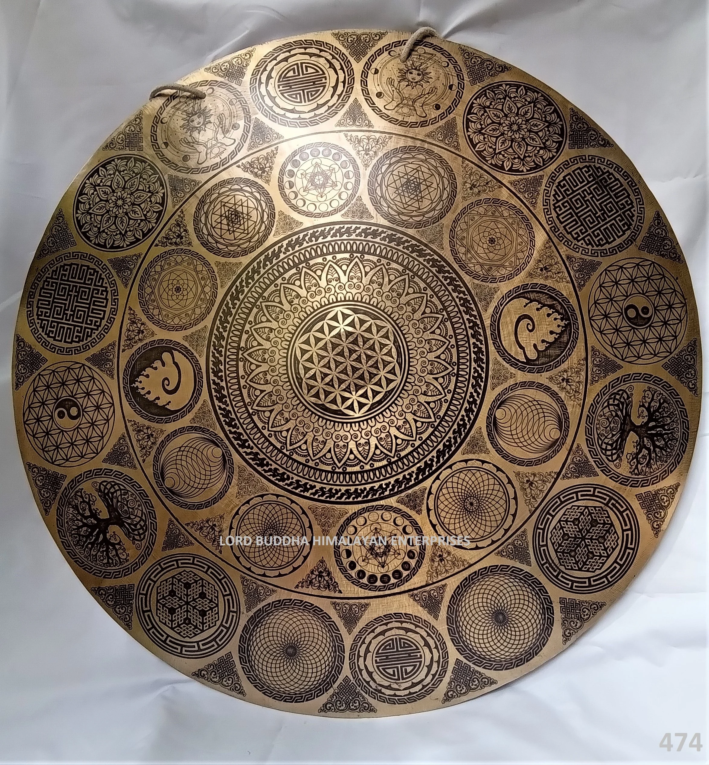 Nepal Made Handmade Hot Selling Good Quality Deep Wave Gongs in Engraving bronze metal crafts for meditation