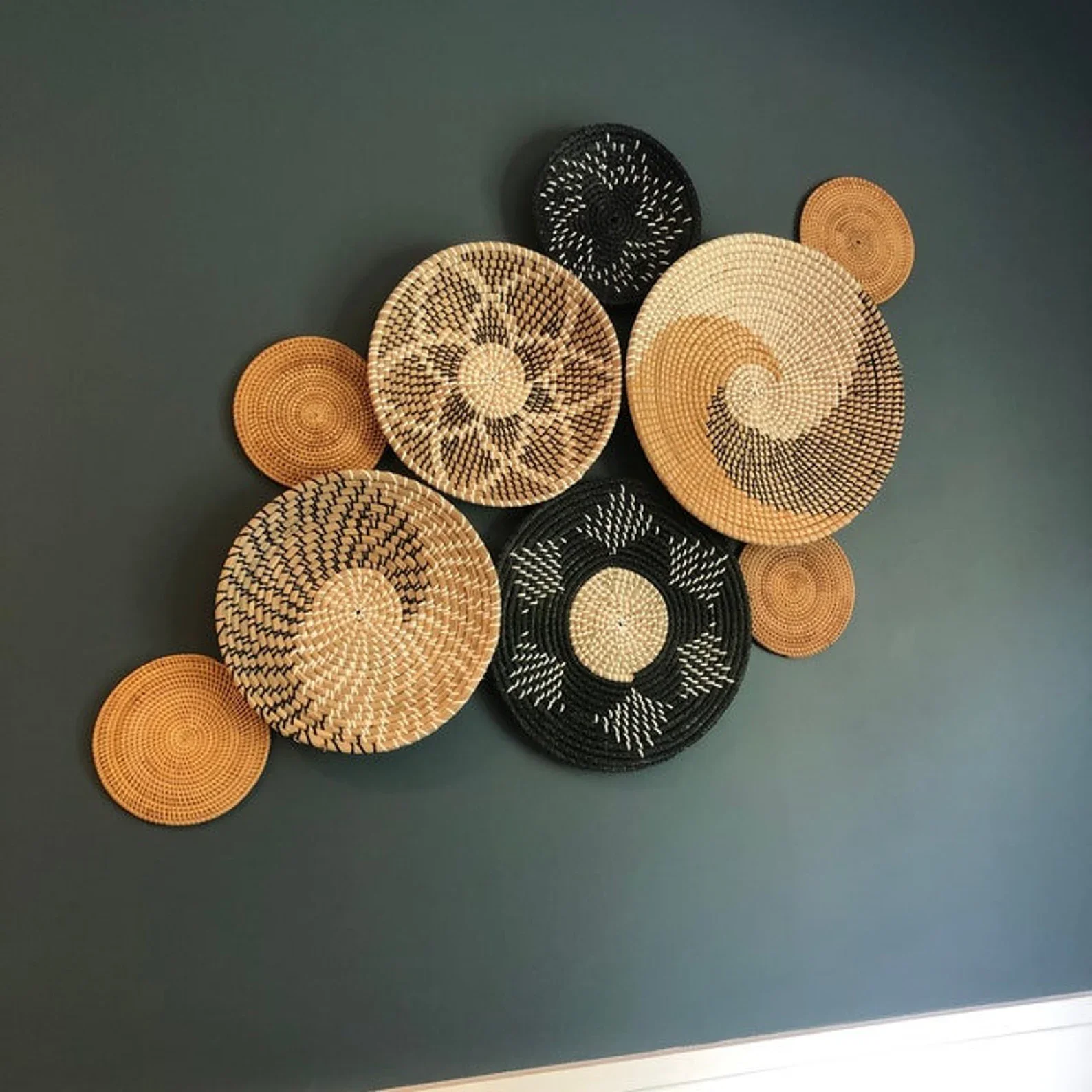 Natural Weave Rattan/ Bamboo Wall Decor, Star Weave With Wicker Straw Wall Art Wholesale Made in Vietnam