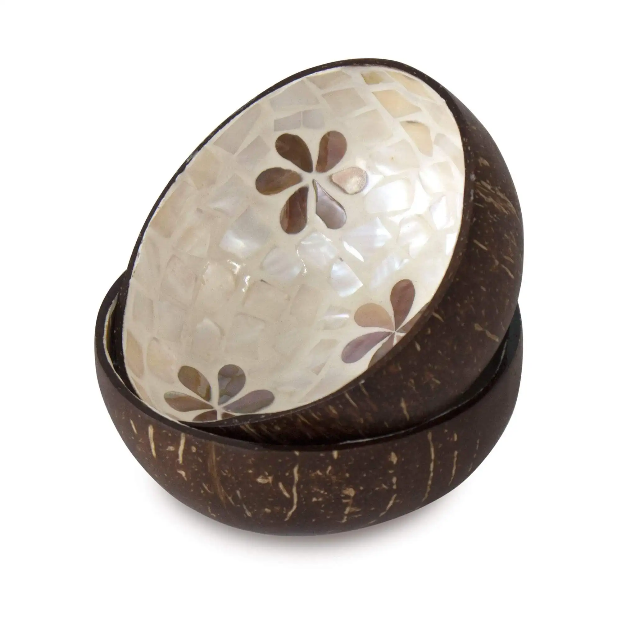 Ручная работа Высококачественная инкрустированная перламутровая Кокосовая чаша декоративная из кокосовой скорлупы