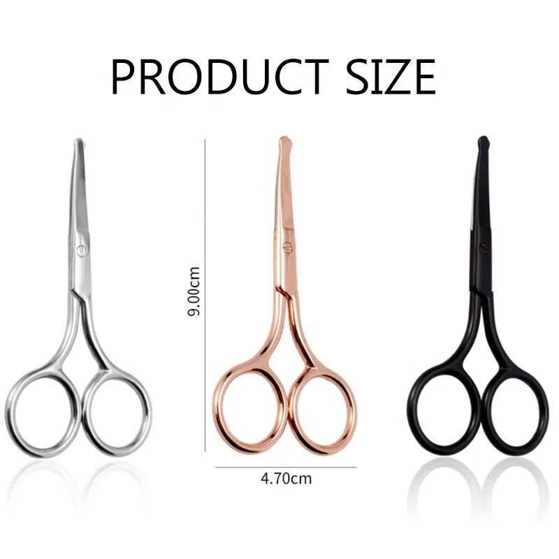 New Multi Color Stainless Steel Eyelash Beauty Scissors Eyebrow Trimming Scissors with sharp blade and tip easy to use hand grip