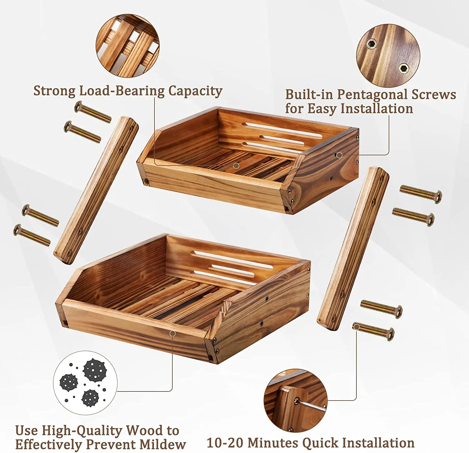 Wooden Vegetable and Fruit Food Storage Rack Wooden Kitchen Storage Basket Bread Pastry Storage Basket Wholesale Home Decor Wood