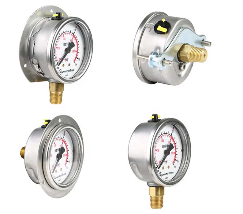 Factory direct Carbon Steel 63mm Bottom Glycerine Filling Hydraulic Water Gas Oil Pressure Gauges Manometer