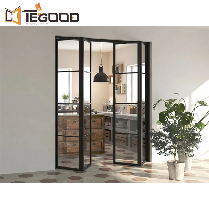 Best Selling Balcony Door Bi-Folding Door/Aluminium Folding Door with Grill Design