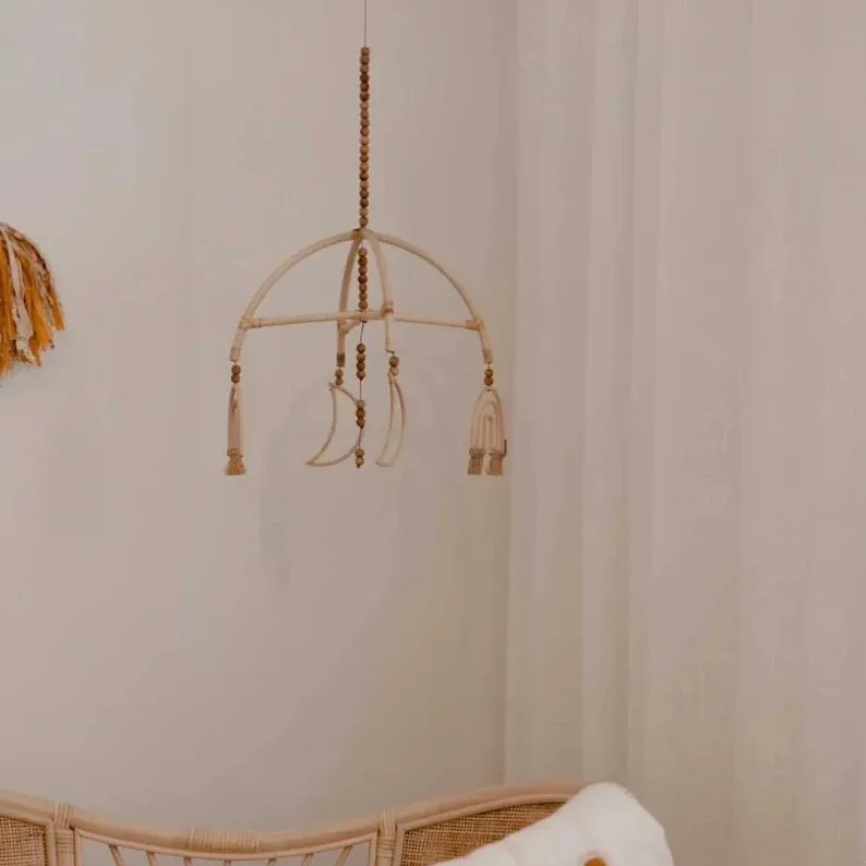 Мобиль для новорожденных подвесная кроватка из натурального ротанга мобиль младенцев