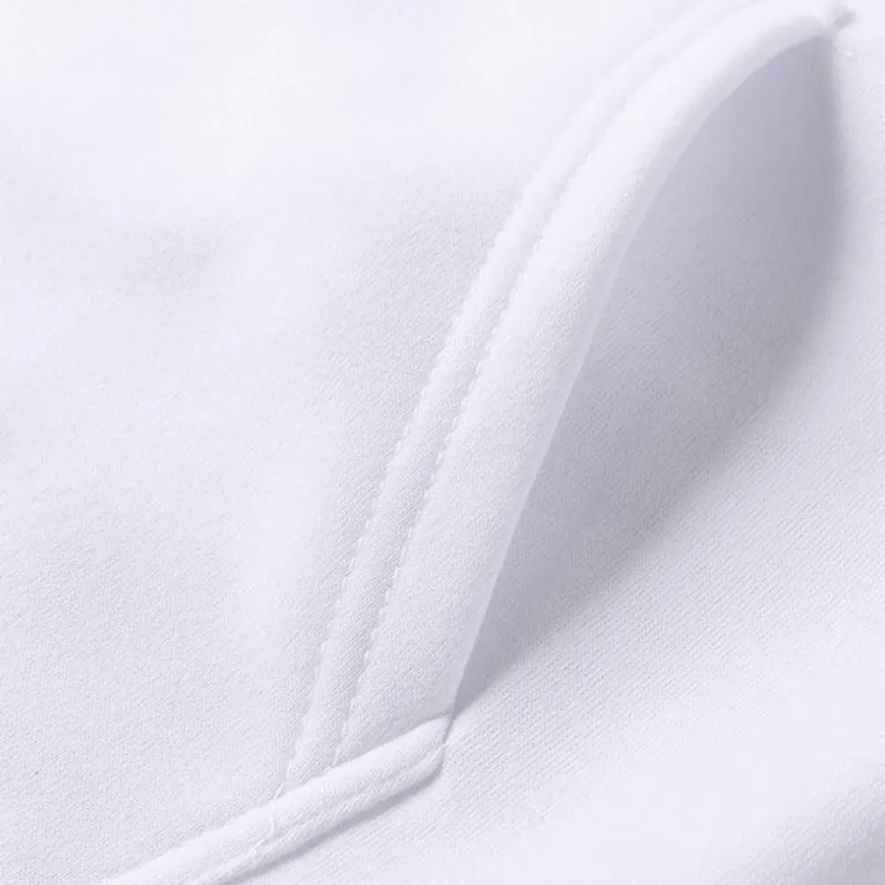 Oversized Men Winter Wear Cotton Fleece Hoodies Hip Hop Men Blank Hoodies In White Color With Front Pockets And Long Sleeves