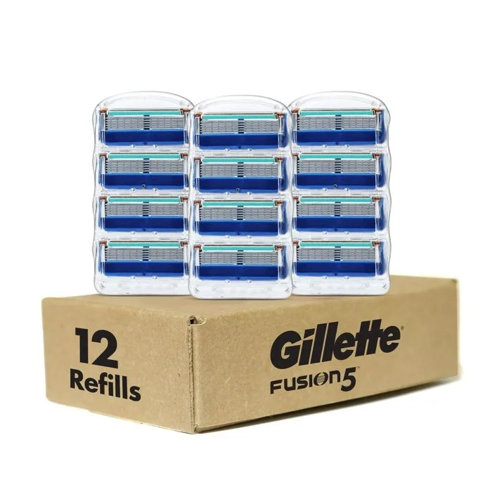 Ручные мужские бритвенные лезвия Gillette Fusion 12 штук