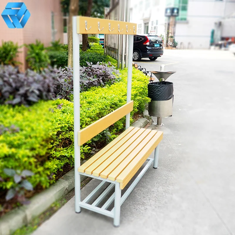 Park Bench Bathroom Locker Room Anticorrosive HDPE Recycled Plastic Long Bench Mall Gymnasium Waiting Stool Plastic Wood Bench