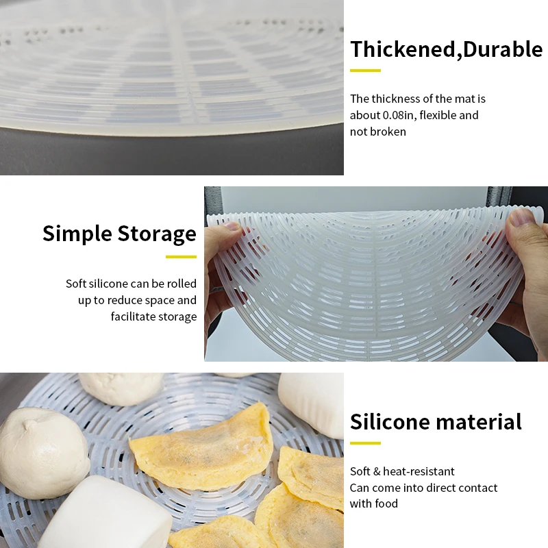 Food Grade Heat Resistant Anti-stick Silicone Steamer Mat Household Kitchen Baking Mat for Bun /dumpling momo machine