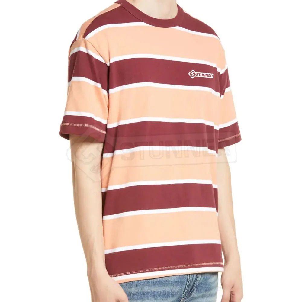 Yarn Dyed Short Sleeve Men T-Shirts Breathable Fabric New Style Men T Shirt Made In Pakistan