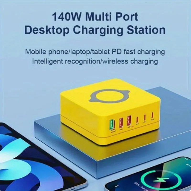 USB C Charger 140W USB C Charger Block,Upgraded GaN III 6-Port Fast Charging Station Hub,PD 65W Laptop Charger for iPhone 16