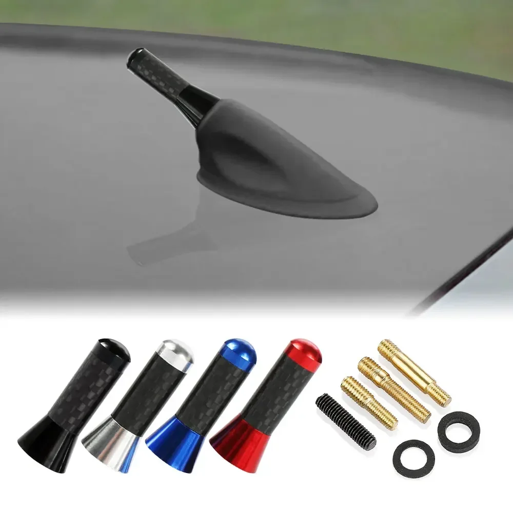 Car Exterior Part 3.5CM Universal Carbon Fiber Automobile Voiture Antenne Roof Radio Aerial Short Mast Signal Antenna