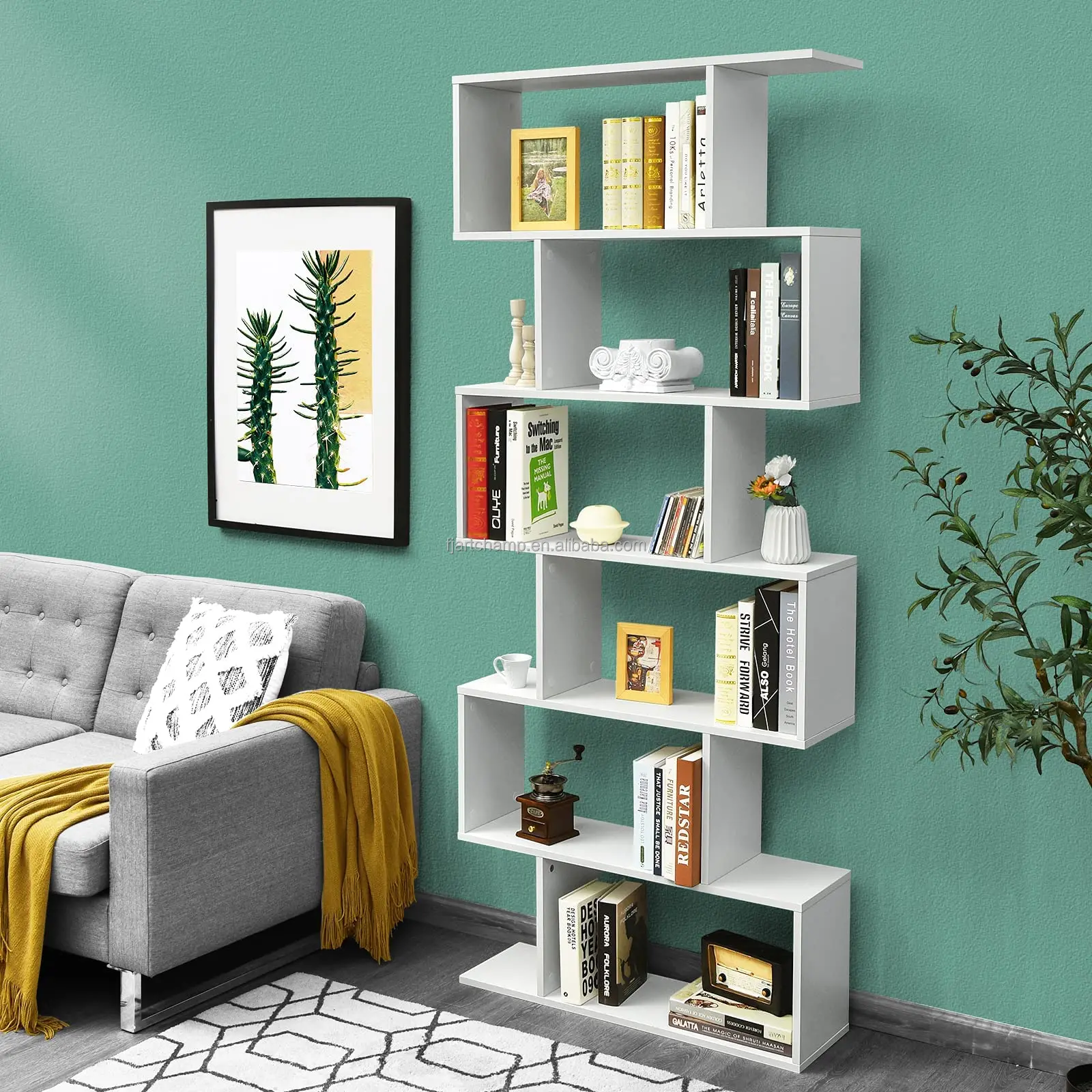 living room furniture modern luxury tall black solid wooden book shelf