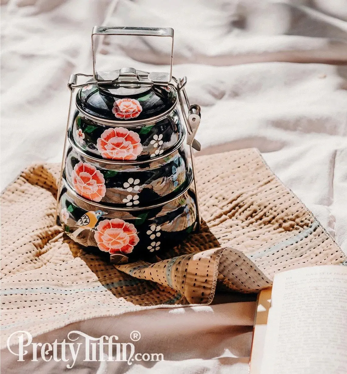 KING Stackable Take Away Metal Tiffin Carrier 2/3/ Layers Stainless Steel Thermal Food Container Insulated Lunch Box with Handle