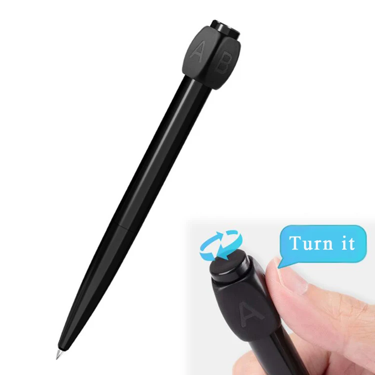 NP-063  Decompression Novelty High Quality Rotation Ball Point Pen Hand Top Play ABCD Rotary Pen