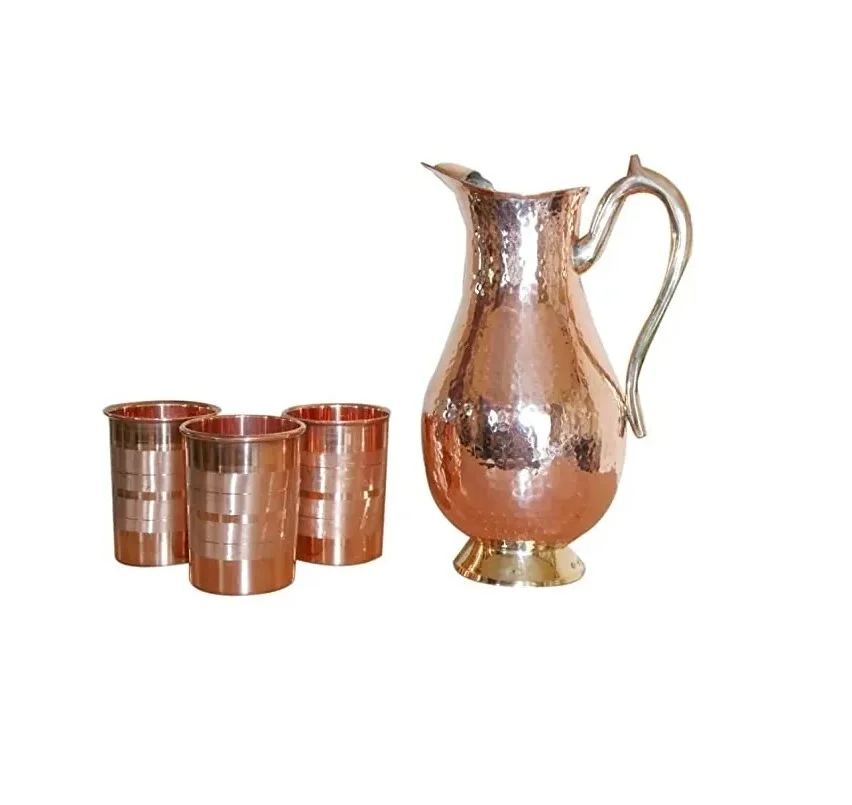 Various Style Luxury Copper Metal Jug for Use Home and Kitchenware Decorative Jug with Handmade Hot Sale Low Price by N M CRAFT