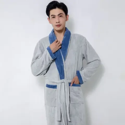 latest design cotton material custom bathrobes for men super water absorbent breathable men bathrobes new design men bathrobe