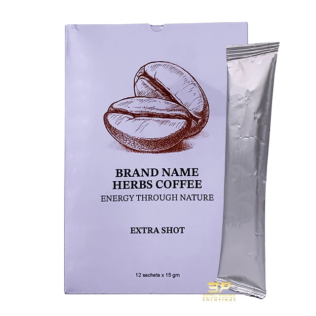 Private Label OEM Herbs Coffee Maca Tongkat Ali Hot Selling X Power Instant Coffee 1 Box 12 Pack