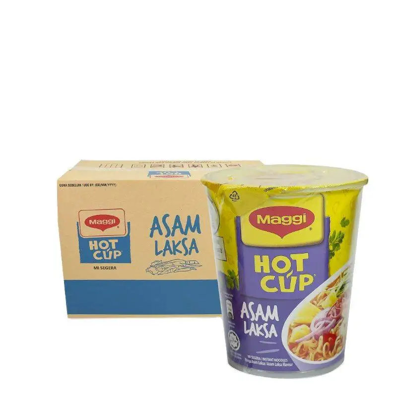 Maggi Hot Cup Convenient Factory Price Delicious Instant Noodle Tastes Curry Tomyam Laksa Chicken Flavor Malaysian Favorite