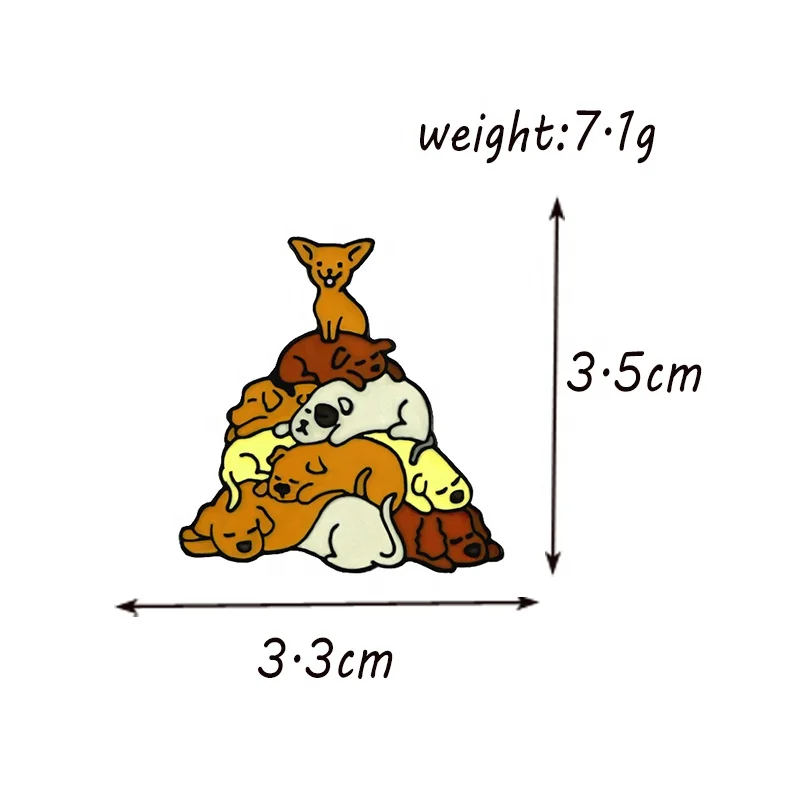 Enamel Cute Animal Pug Cartoon Brooch Jewelry Ladies Mens Kids Denim Jacket Lapel Pin