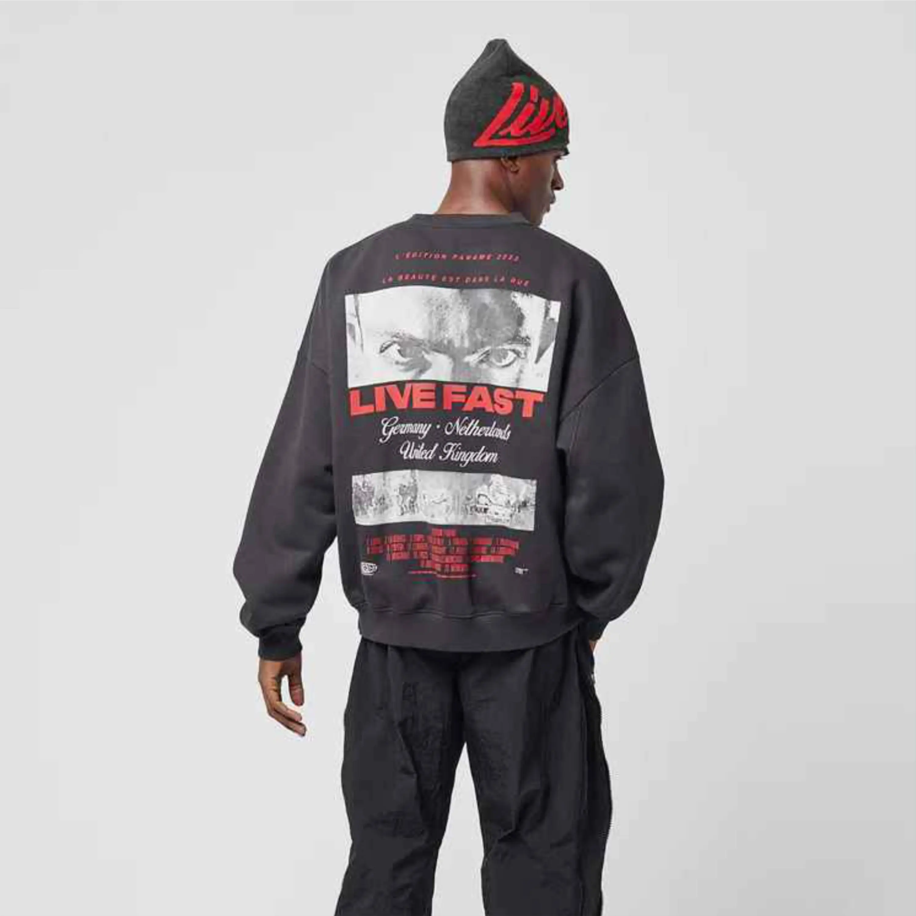Custom Oversized Knitted Pullover Hoody Sweaters For Men Heavyweight Knitted Fabric Hoodie