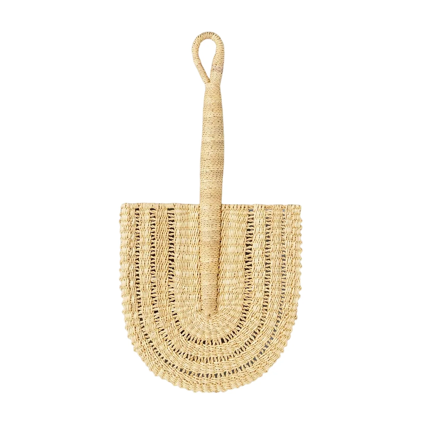 Simple Design Seagrass Hand Fan Woven Boho Wall Fan Wicker Seagrass Wall Art Decorative Accents Rustic Gifts For Housewarming