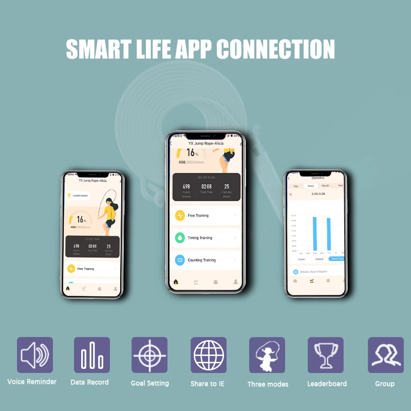 Factory price wireless exercise jump rope smart cordless jump rope without rope