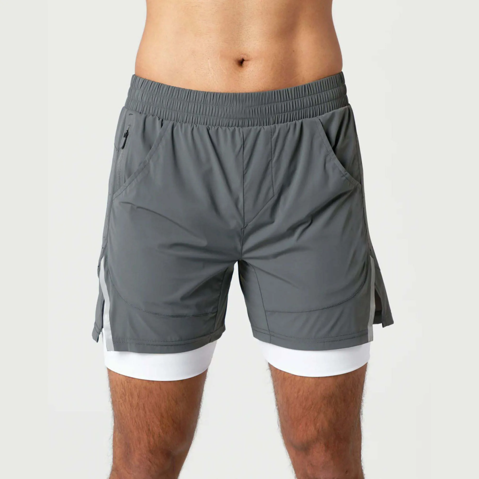 Wholesale Smoother and Softer 80% Nylon 20% Elastane Mens Compression Lined Training Short with Front SlipPocketsBreathable