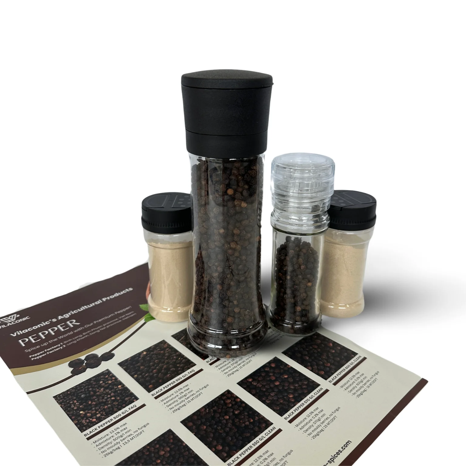 Vietnam Black Pepper 550G/L 570G/L ASTA and White Pepper Packed in Small Grinder Jar or Ziplock Bags | JANE LEE +84968234538