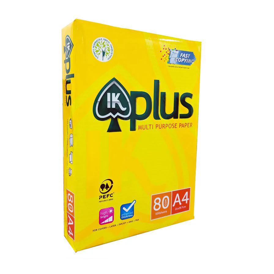 Оптовая продажа офисной бумаги IK Plus A4 Лидер продаж/80 Gsm Премиум качество многоцелевая копировальная бумага