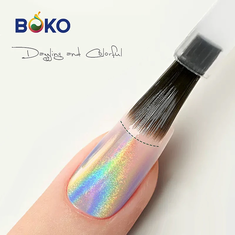 BOKO Laser Nail Glitter Holographic Chrome Nail Powder Magic Mirror Shinning Rub Dust For Gel Polish Nails Art Decort BKH