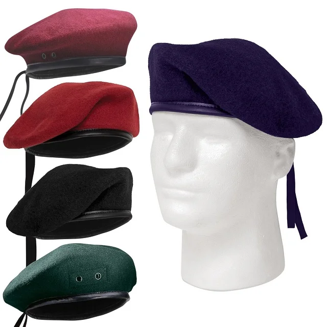 OEM Cammando Wool Berets Hats for Men Classic and Vintage Green Tactical Beret Caps