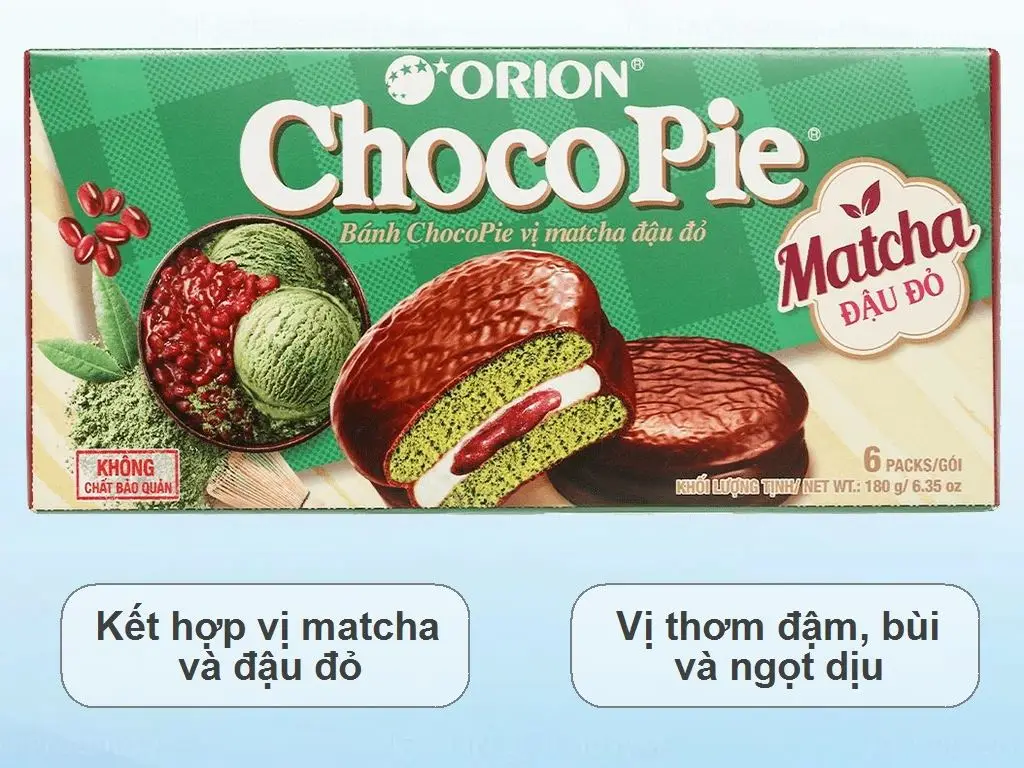 The Top Wholesale Orion  Chocopie matcha red bean 180g