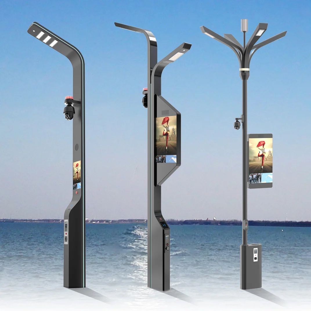INTEFLY smart light pole smart street light  monitoring Landscape security WiFi hot point base station ADV player