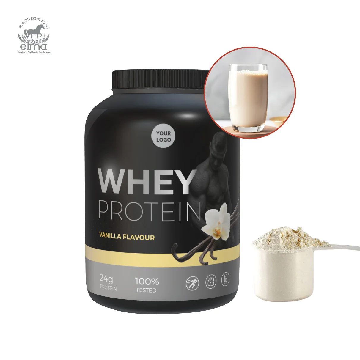 Pure Whey Protein Isolated Protein Powder Sport Supplement Vanilla Flavor Shakes for Muscle Gain Suitable for Daily Fitness