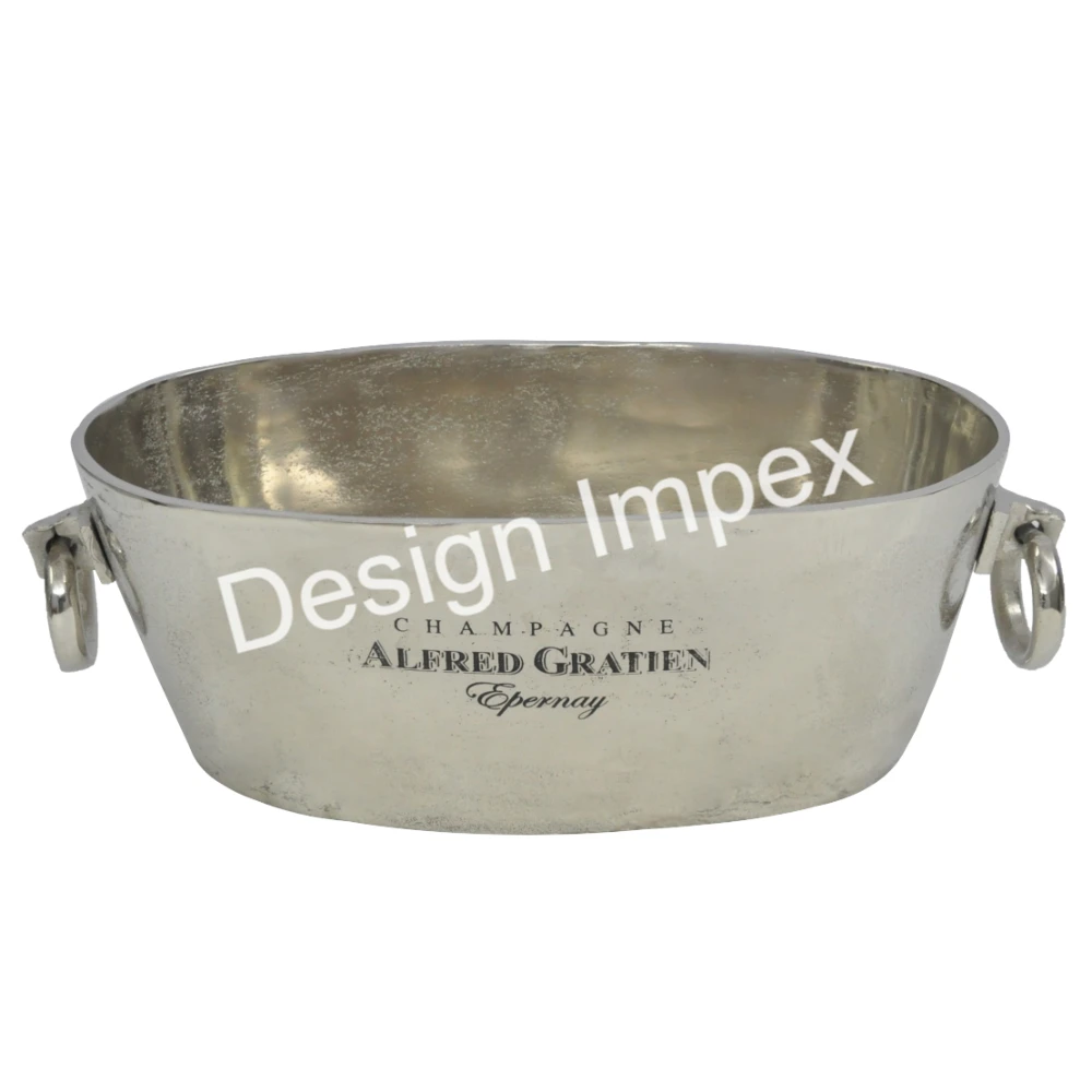 Barware Beverage Tub With handles hot selling Cast aluminium Champagne Cooler And Wine Bottle Chiller Oversize Ice bucket