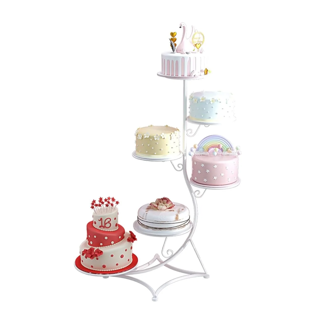 European Style 6 Tier Cake Stands for Wedding Cakes Decorative Iron Dessert Tower Cup Cake Display Stands