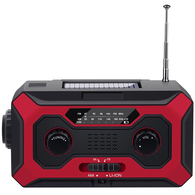Мини солнечная панель Ручной радиоприемник SOS сигнализация FM AM погода перезаряжаемая