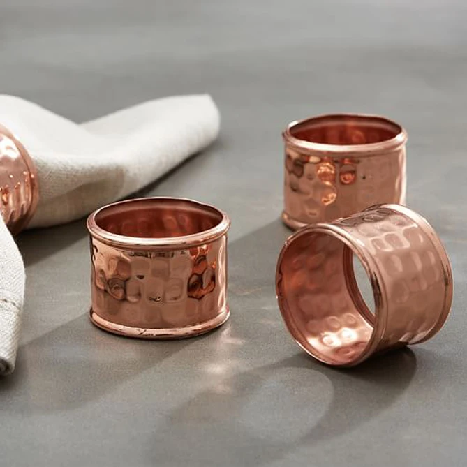 copper napkin rings Classic Design Metal Finished Napkin Rings Table Decoration Use For Birthday Gifts