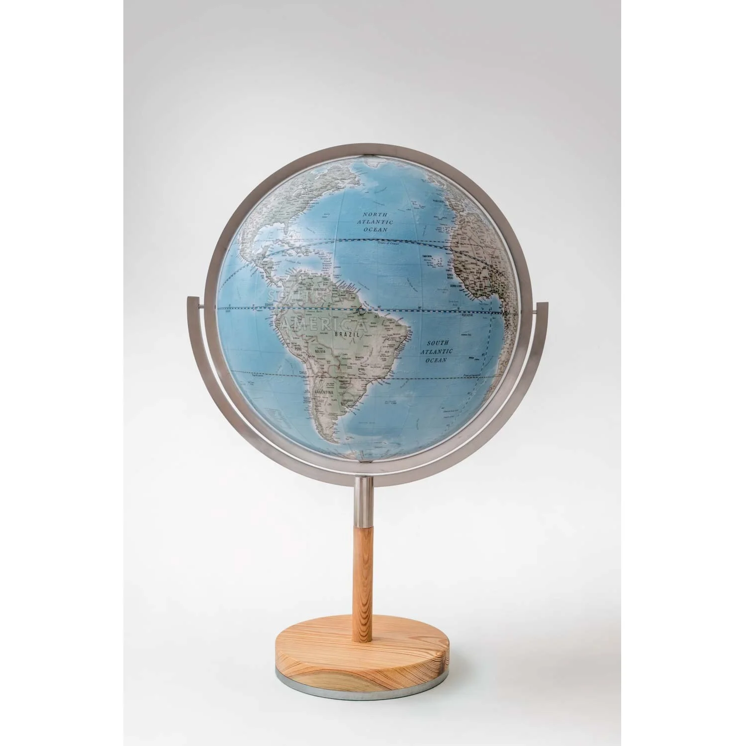 Modern Luxury Earth Globe with Vintage Style Wooden and Resin Material Iron Stand for Wall Decorative Christmas Holiday